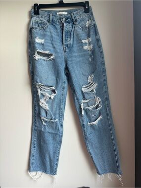 PacSun Light wash high rise straight distressed Jeans